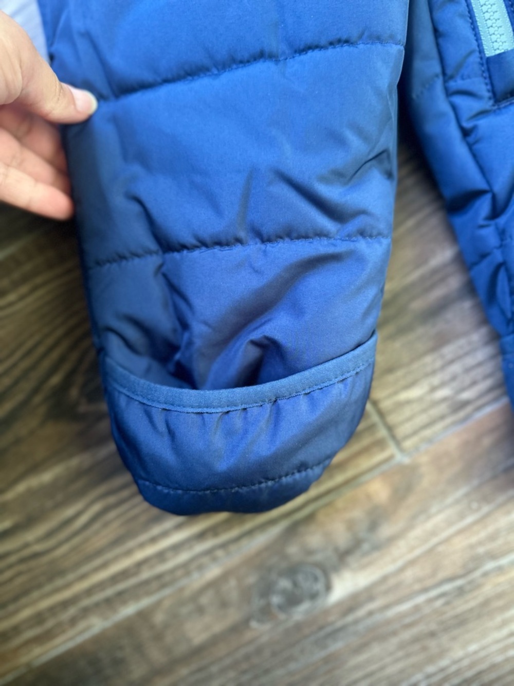 Carter's Blue Colorblock Puffer One-Piece Water Proof Snowsuit - Picture 9 of 14